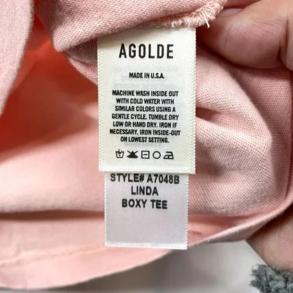 AGOLDE	NWT Linda Boxy Crewneck T-Shirt Short Sleeve Dip Dye Size XS - Picture 7 of 12